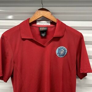 Aramark Flex Fit Red Golf Tennis Workwear Polo Shirt Key West City Seal Patch M